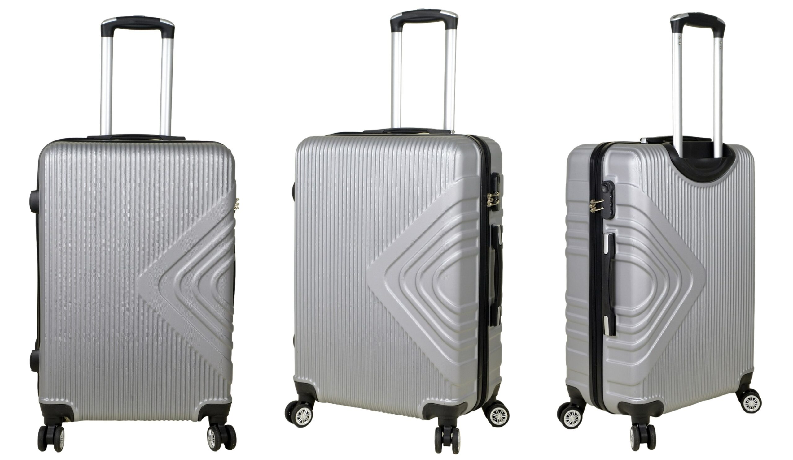 Średnia walizka podróżna SunBag model APUS 8082 kolor srebrny - obrazek 7