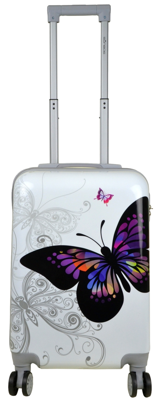 Mała walizka podróżna kabinowa SunBag model biały motyl - obrazek 3