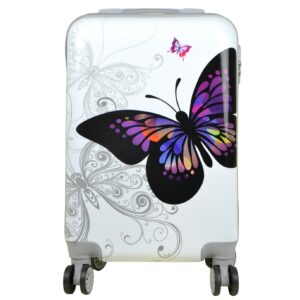 Mała walizka podróżna kabinowa SunBag model biały motyl