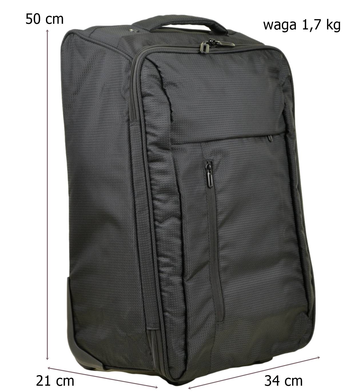 Materiałowa walizka kabinowa na kółkach SunBag - obrazek 3