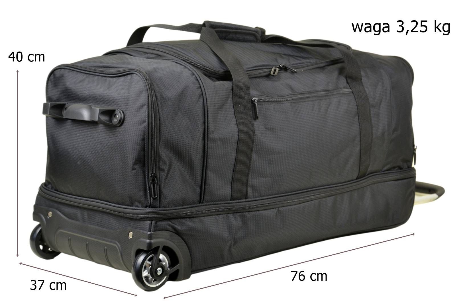 Duża torba podróżna na kółkach - długość 76 cm - pojemność 135 litrów - obrazek 5