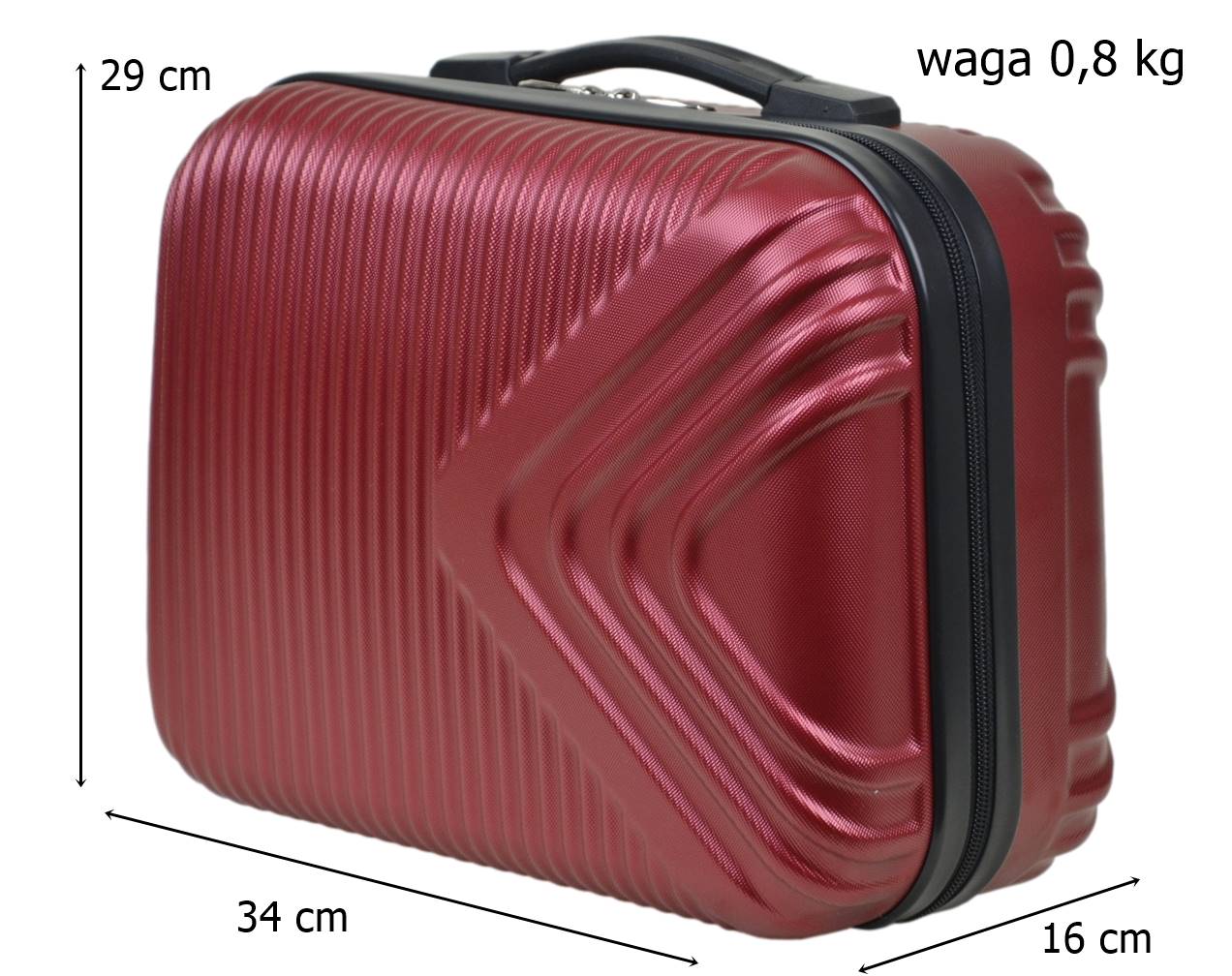 Kuferek podróżny firmy SunBag model APUS 8082 kolor bordowy - obrazek 5