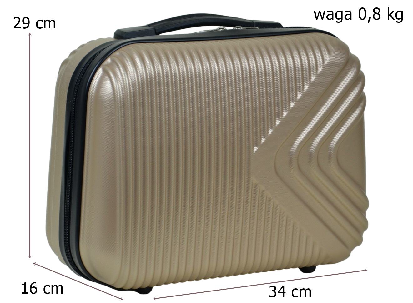 Kuferek podróżny firmy SunBag model APUS 8082 kolor złoty - obrazek 4