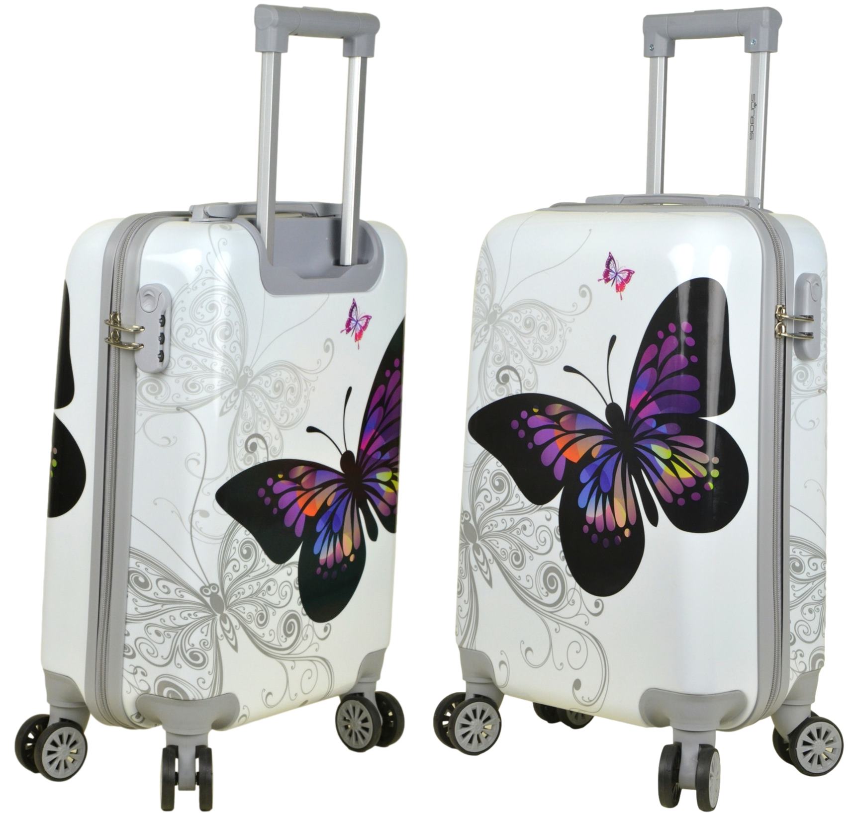 Mała walizka podróżna kabinowa SunBag model biały motyl - obrazek 11