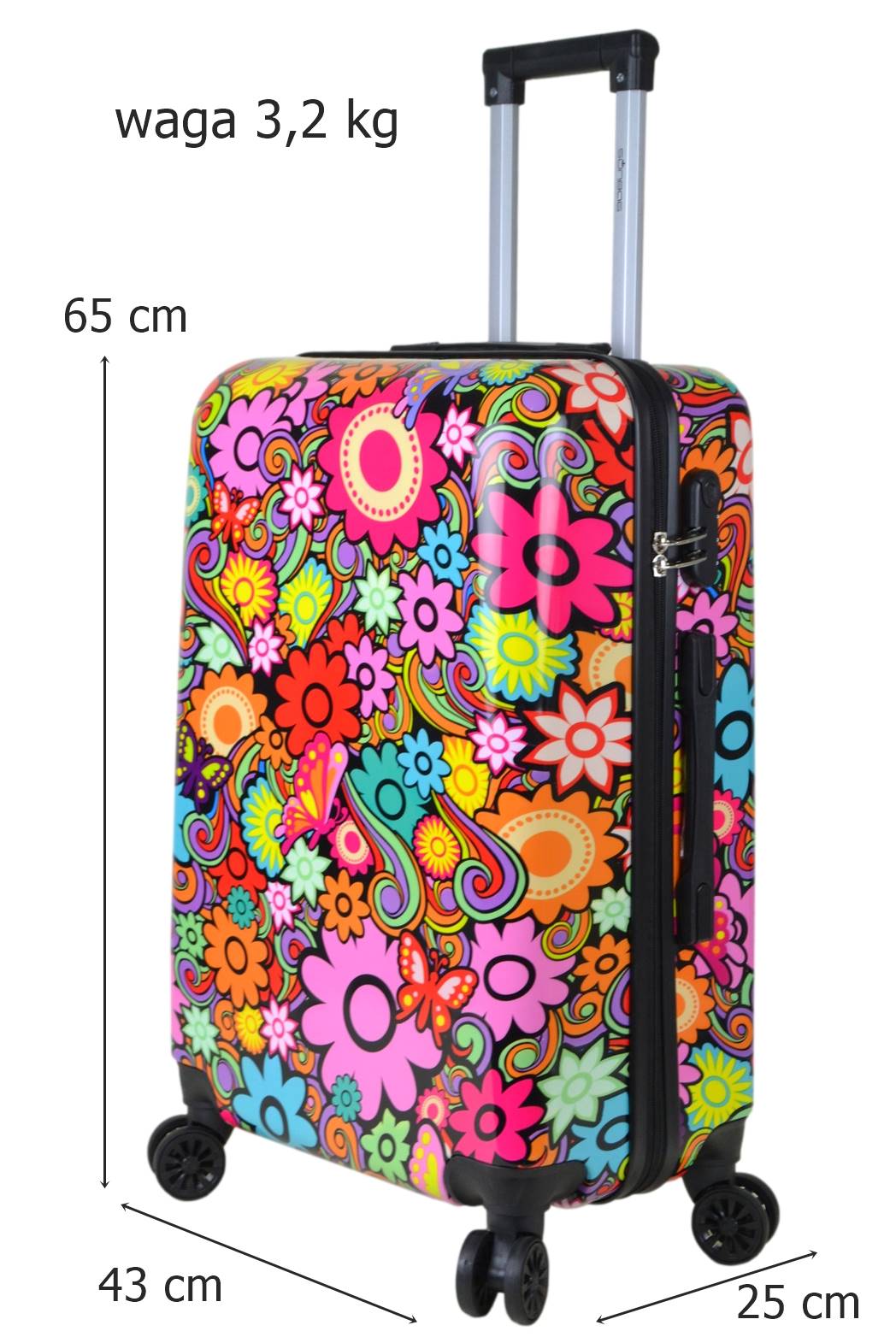 Średnia walizka SunBag model kwiatki 65 litrów - obrazek 11