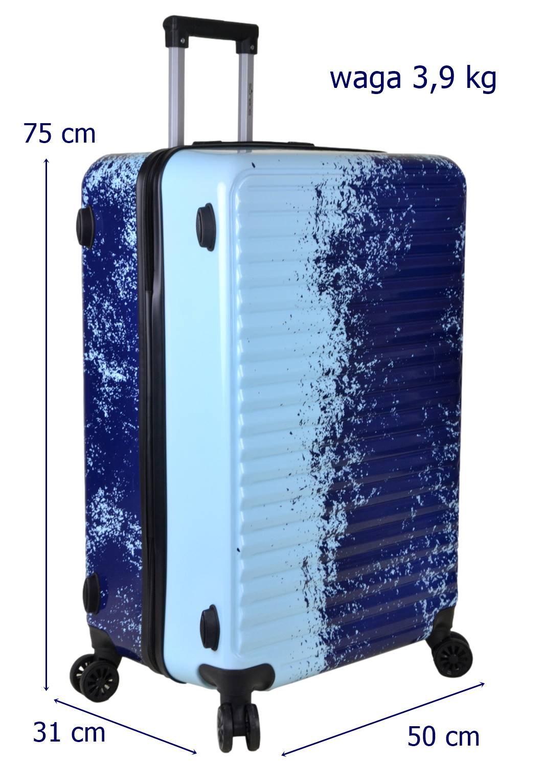 Duża walizka podróżna na kółkach SunBag DeepBlue 95 litrów - obrazek 9
