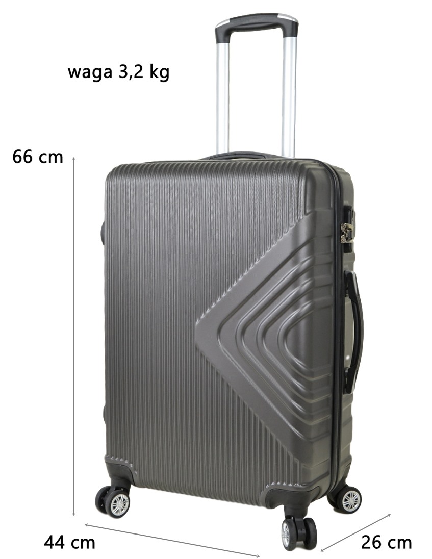 Średnia walizka podróżna SunBag model APUS 8082 kolor grafitowy - obrazek 10