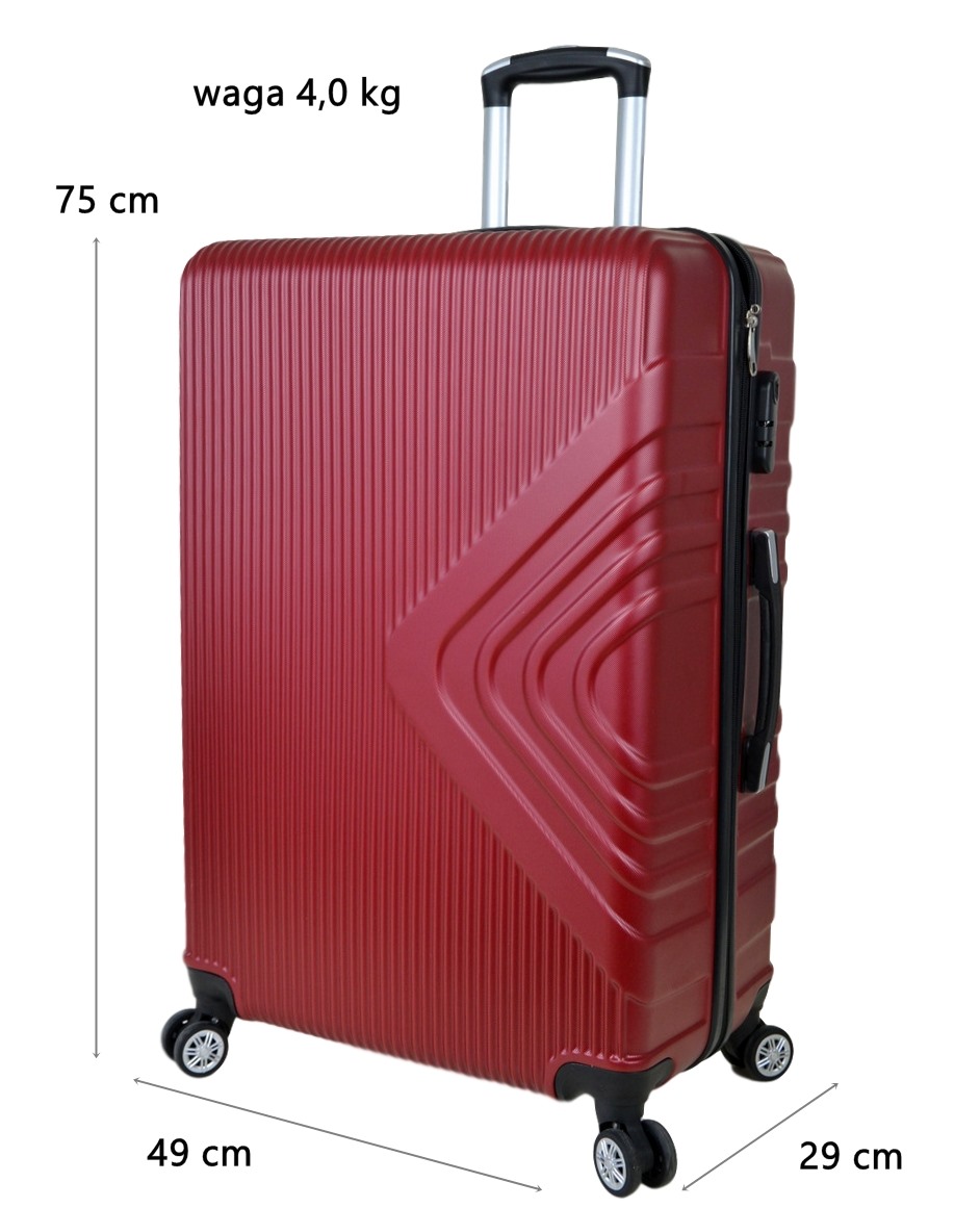 Duża walizka podróżna SunBag model APUS 8082 kolor bordowy - obrazek 3