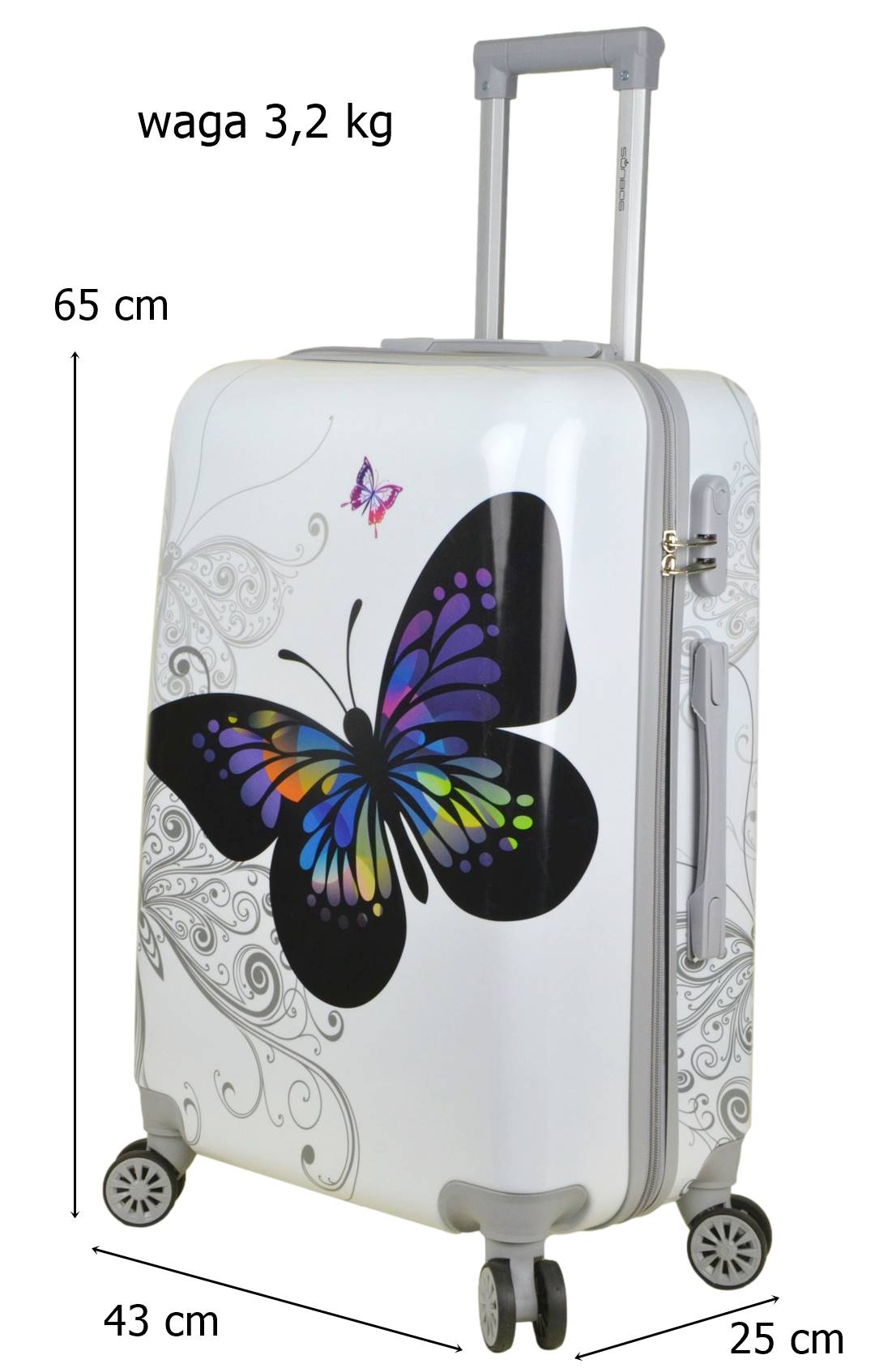 Średnia walizka podróżna SunBag model motyl 60 l - obrazek 4