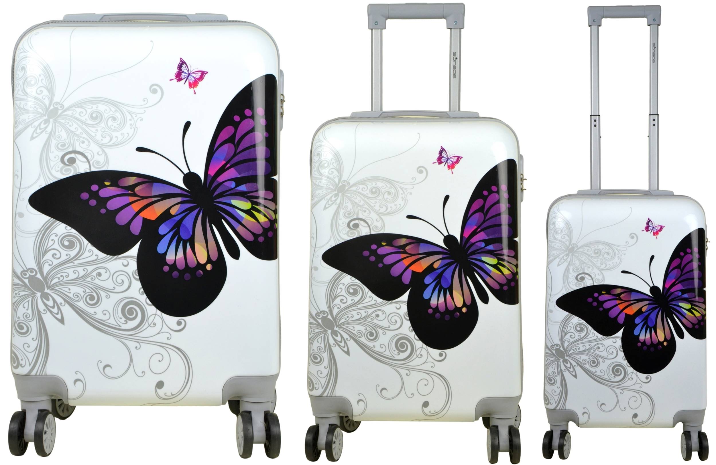 Mała walizka podróżna kabinowa SunBag model biały motyl - obrazek 14