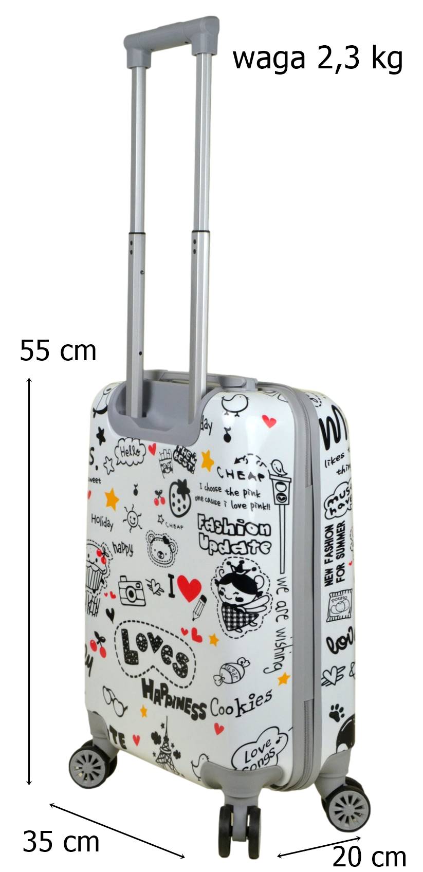 Mała walizka twarda kabinowa firmy SunBag model Love - obrazek 11